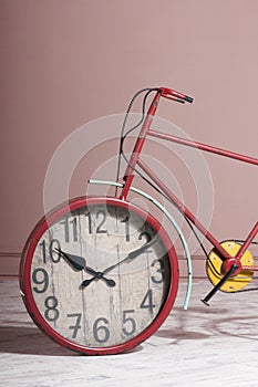 Wall clock built into the bicycle wheel