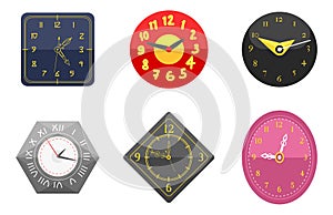 Wall clock circle sign with chronometer pointer collection and deadline stopwatch speed office alarm timer minute watch