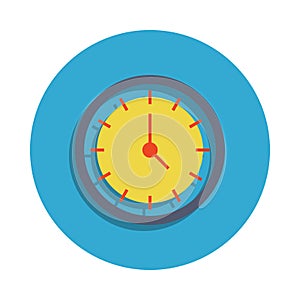 Wall Clock colored in blue badge icon. Element of school icon for mobile concept and web apps. Detailed Wall Clock icon can be use