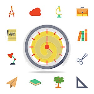 Wall Clock colored icon. Detailed set of colored education icons. Premium graphic design. One of the collection icons for websites