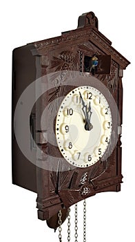 Wall clock with a cuckoo