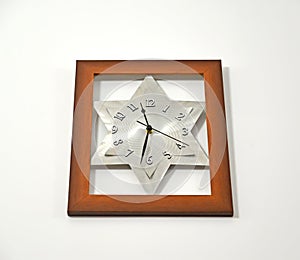 Wall clock with dial shaped like David `s star