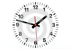 Wall Clock face with hour, minute and second hands