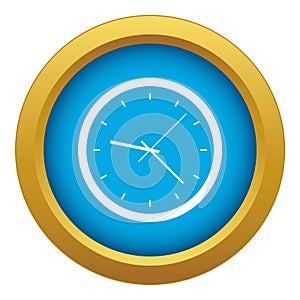 Wall clock icon blue vector isolated