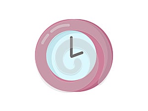 Wall clock icon in flat style. Countdown clock counter timer. Sport clock.