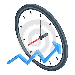 Wall clock icon isometric vector. Home time watch