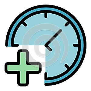 Wall clock icon vector flat