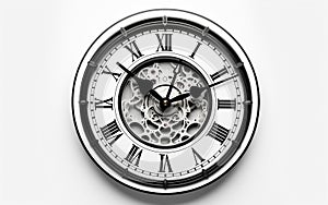 Wall Clock Isolated on white background.