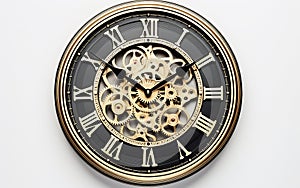 Wall Clock Isolated on white background.