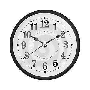 wall clock isolated on white with clipping path