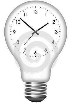 Wall clock in the light bulb