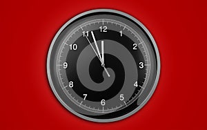 Wall clock on red
