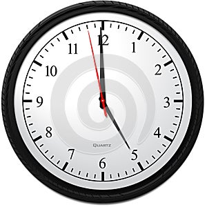 Wall Clock - Showing 5 O`Clock