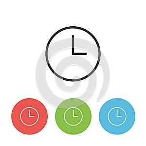 Wall clock single outline icon for web interface