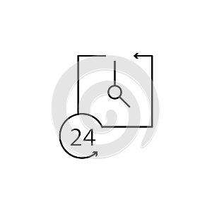 Wall clock, time, 24 hour icon. Simple line, outline vector of icons for ui and ux, website or mobile application