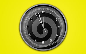 Wall clock on yellow