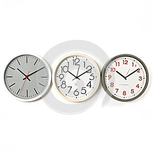 Wall clocks isolated on white background