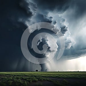 wall cloud a localized lowering cloud base attached to the rai