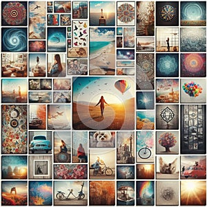 Wall Collages Collections of art or photos arranged in a decor photo