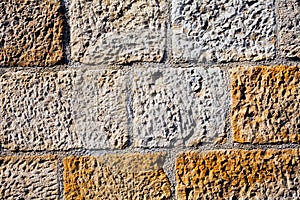 Wall of concrete blocks