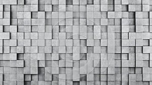 Wall of concrete cubes as wallpaper or background