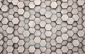 Wall of concrete hexagons