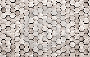 Wall of concrete hexagons photo