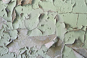 Wall covered with cracked paint