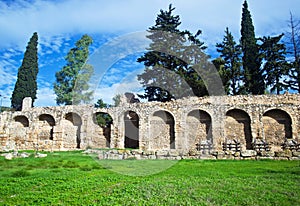 Wall of Daphni monastery Greece