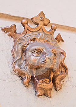Wall decoration element lion head