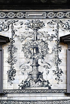 Wall decoration made of Meissen porcelain tiles