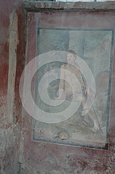 Wall decoration in the Pompeian villa. Pompeian. Napoli photo