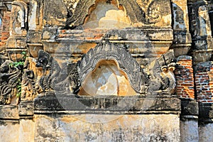 Wall Decoration In Wat Si Sawai, Sukhothai, Thailand photo