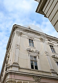 Wall decorations on a building in the old town - Arad county - Romania