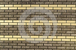 Wall of decorative brick falsework