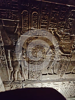 Wall in the Dendera Temple of Hathor
