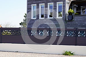 Wall design fence aluminium modern barrier around the house protect view home garden