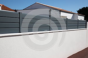 wall design grey fence aluminium modern barrier around the house protect gray view home garden