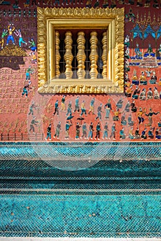 Wall details of Wat Xieng thong,Luang Prabang