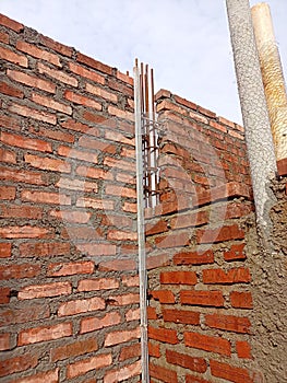 Wall dinding home building proses photo