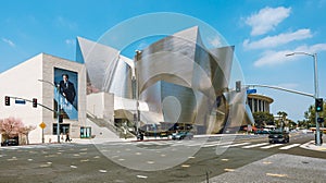 The Wall Disney Concert Hall at 111 South Grand Avenue in downtown City of Los Angeles, music center designed by Frank Gehry