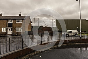 Wall Dividing Protestant Neighborhood in Belfast from Catholic Area