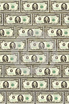 Wall from dollars, a background for design