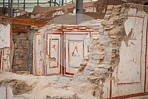 The wall drawings in Terrace Houses (Yamacevler) at Ephesus Ancient City. Izmir, Turkey