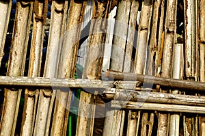 WALL AND DRY BAMBOO BARRIER