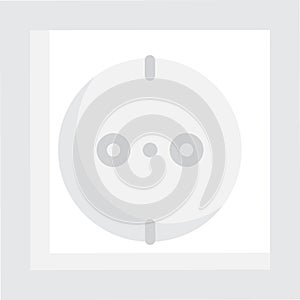 Wall electric power socket vector icon isolated