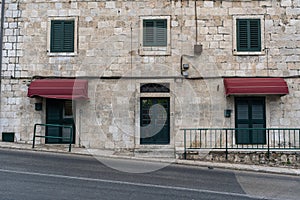 Wall and entrance to people apartment