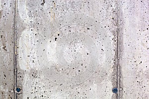 Wall of exposed concrete