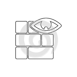 wall and eye icon. Element of web for mobile concept and web apps icon. Thin line icon for website design and development, app