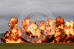 Wall of fire pyrotechnics explosion